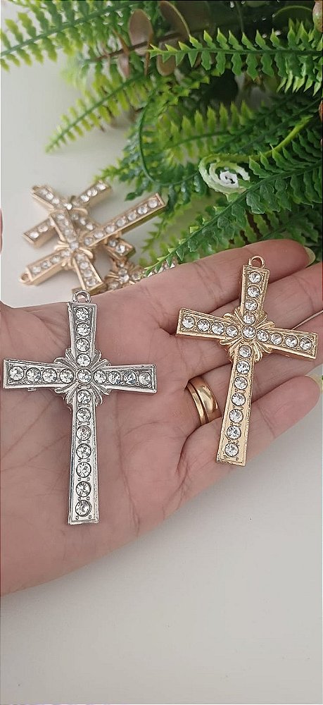 Crucifixo Grande Com Strass