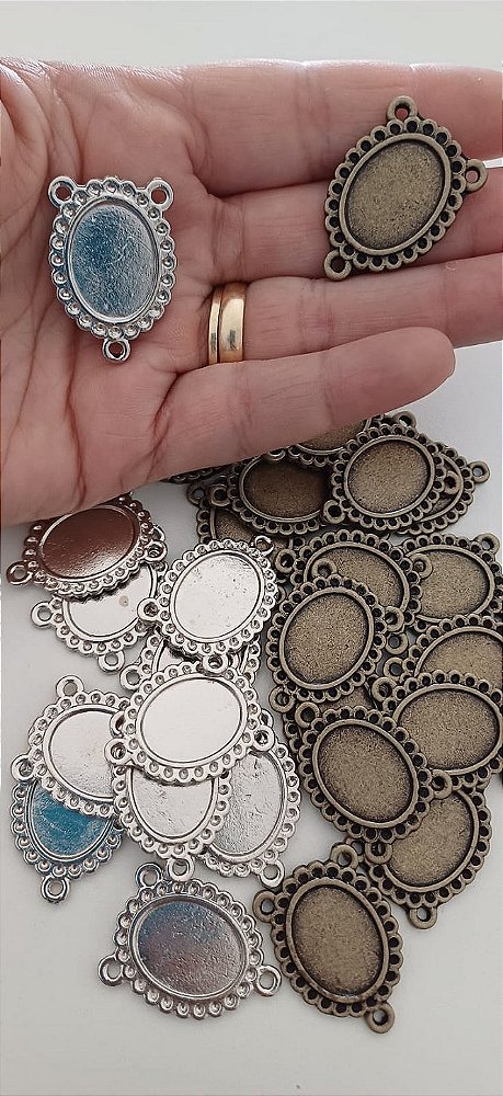 10 Entremeios Oval Médio P/ Strass 2 Lados (SEM PERSONALIZAÇÃO)