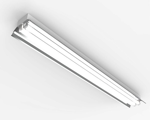 Luminária Calha Comercial C/ Refletor em Alumínio Alto Rendimento de Sobrepor para Lâmpada Led T8 2x18W 20W