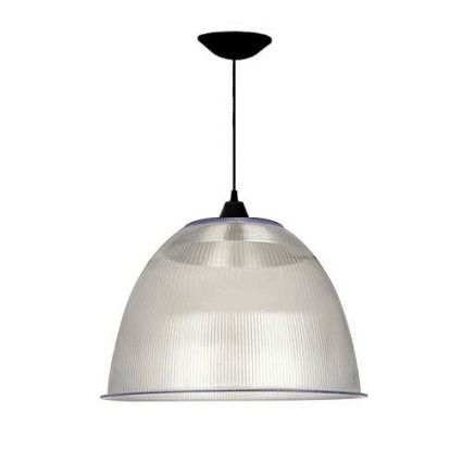 Luminária Prismática 22 Pol Pendente Plástico Preto E-27 - Claron