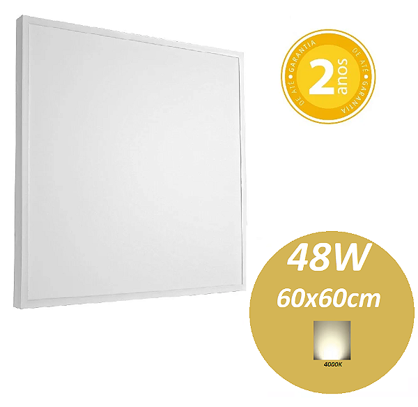 Luminária Comercial Painel Plafon Led 48W de Sobrepor Quadrada 60x60cm 4000K