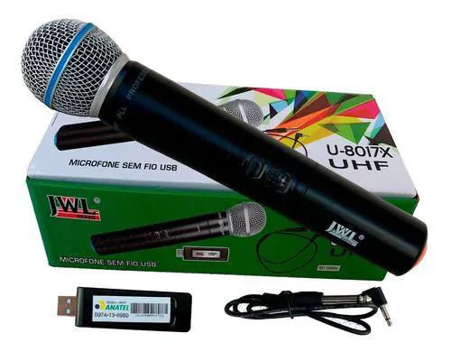 Microfone Sem Fio USB U8017X JWL BRASIL