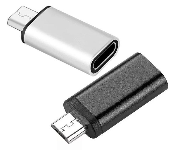Adaptador Micro USB Macho para Tipo C Fêmea OTG