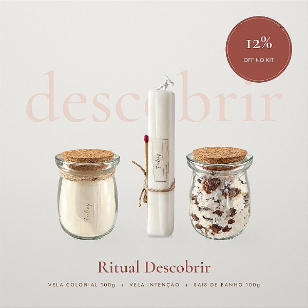 04 | Kit Vela de Intenção + Vela Colonial + Sais de Banho