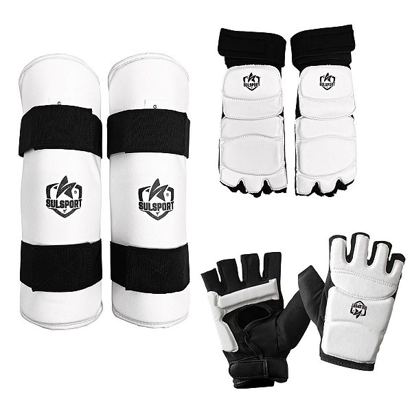 KIT PROTETOR CANELEIRA + LUVA + MEIA TAEKWONDO - SULSPORT