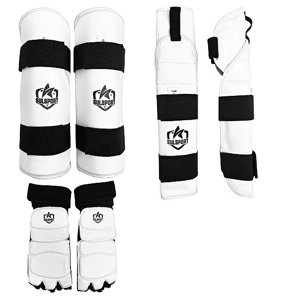 KIT PROTETOR CANELEIRA + ANTEBRAÇO C/ COTOVELEIRA + MEIA TAEKWONDO - SULSPORT