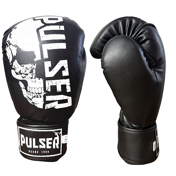 LUVA 14OZ PU - PRETO CAVEIRA ADOMA - PULSER