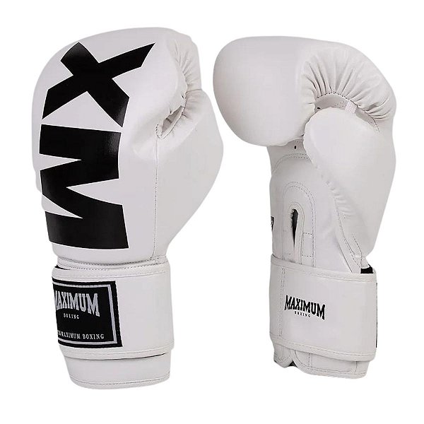 LUVA 10OZ - BRANCO COM PRETO MXM - MAXIMUM