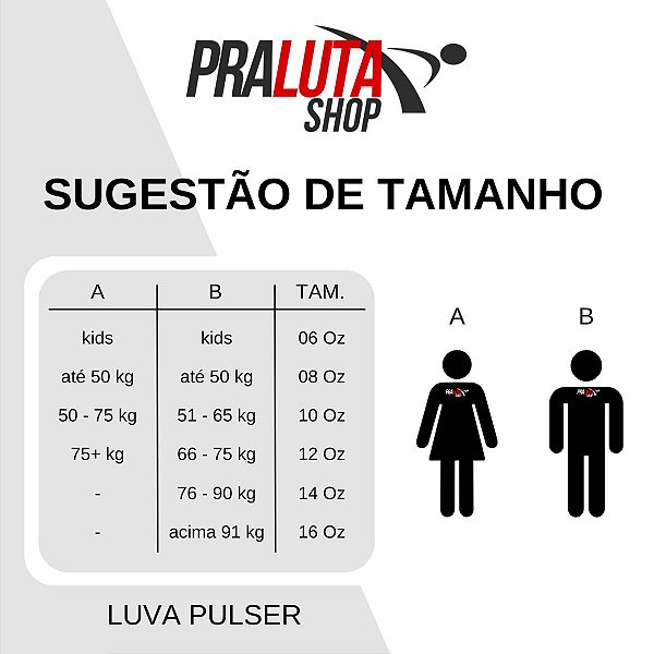LUVA 10OZ PU - PRETO COM BRANCO MINIMAL ADOMA - PULSER