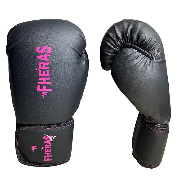 LUVA 10OZ - PRETO COM ROSA TRADICIONAL - FHERAS
