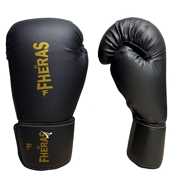 LUVA 10OZ - PRETO COM DOURADO TRADICIONAL - FHERAS