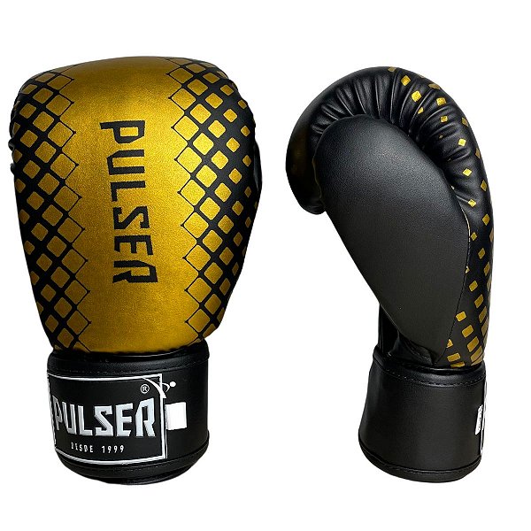 LUVA 16OZ PU - PRETO COM DOURADO EVOLUTION ADOMA - PULSER
