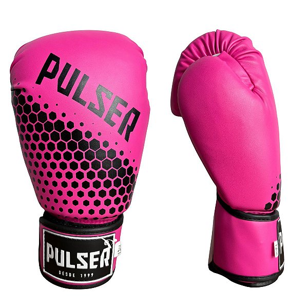 LUVA 10OZ PU - ROSA PRETO HEXA PRO - PULSER