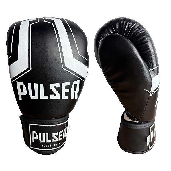 LUVA 12OZ PU - PRETO BRANCO IRON ADOMA - PULSER