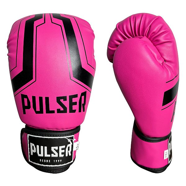 LUVA 10OZ PU - ROSA PRETO IRON PRO - PULSER
