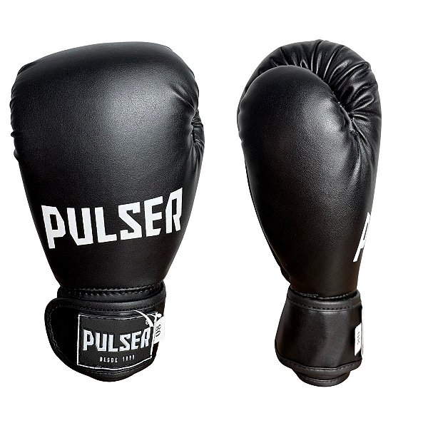 LUVA 8OZ PU - PRETO COM BRANCO MINIMAL - PULSER