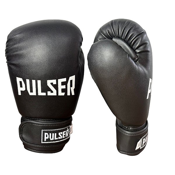 LUVA 8OZ PU - PRETO COM BRANCO MINIMAL - PULSER