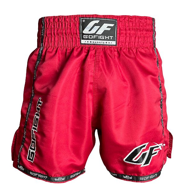 SHORT FIGHT MUAY THAI LONG - BASIC VERMELHO - GO FIGHT