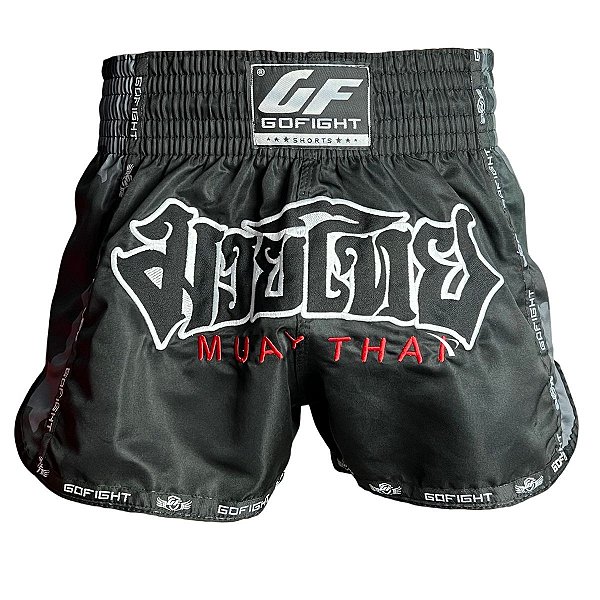 SHORT FIGHT MUAY THAI - CAMUFLADO CINZA - GO FIGHT