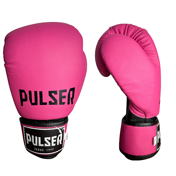 LUVA 12OZ MICROFIBRA - ROSA COM PRETO BASIC ADOMA - PULSER