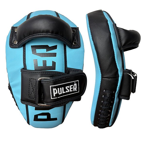 MANOPLA LONGA C/ PEGADOR - PRETO COM AZUL CLARO - PULSER