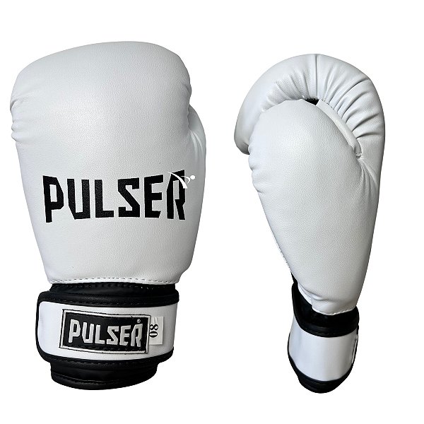 LUVA 8OZ PU - BRANCO COM PRETO MINIMAL - PULSER