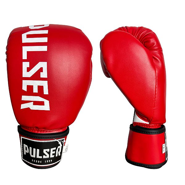 LUVA 10OZ PU - VERMELHO COM BRANCO MINIMAL ADOMA - PULSER