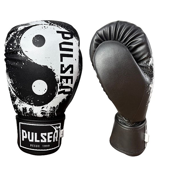 LUVA 12OZ PU - PRETO COM BRANCO YNG YANG ADOMA - PULSER