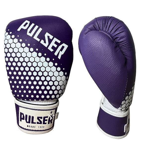 LUVA 12OZ MICROFIBRA - ROXO COM BRANCO HEXA ADOMA - PULSER