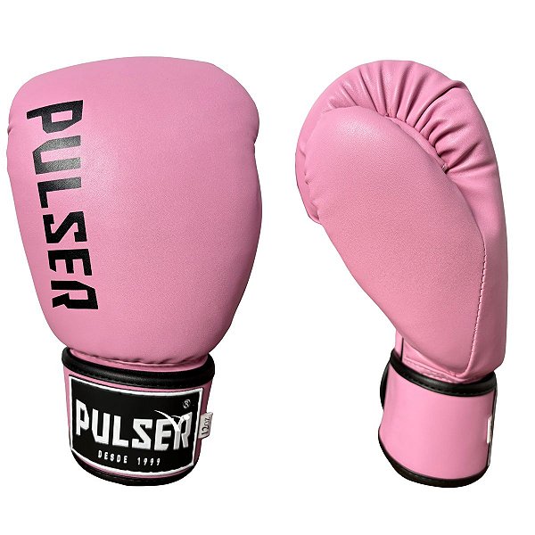 LUVA 12OZ PU - ROSA CLARO COM PRETO MINIMAL ADOMA - PULSER