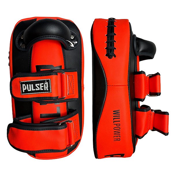 PAR DE APARADOR DE CHUTE POWER - PRETO COM LARANJA - PULSER