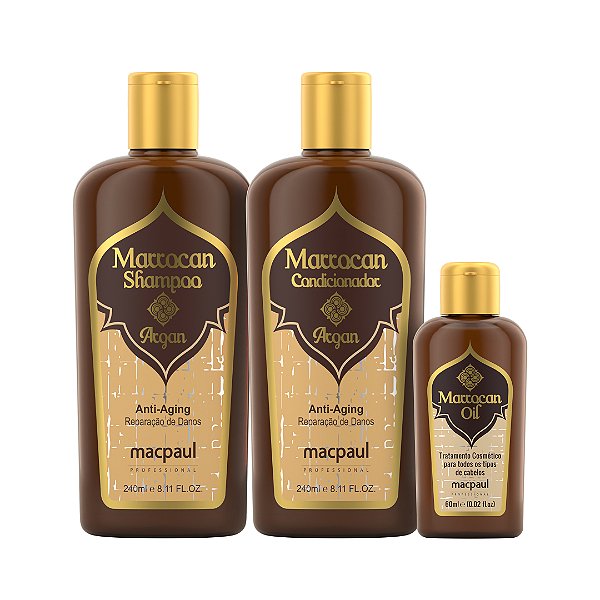 Kit Especial Shampoo Condicionador E Óleo De Argan Marrocan Argan