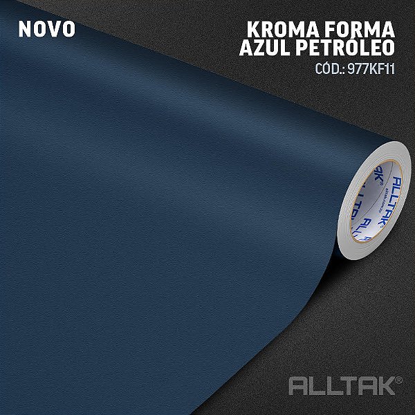 Revestimento Vinílico Kroma Forma Azul Petróleo - 1,20mt De Largura