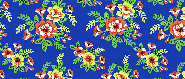 Tecido Chitinha Flores com Fundo Azul – 1,40m de Largura (3167-2)
