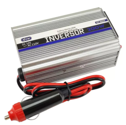 INVERSOR DE TENSAO ELETRICO 12V 110V 200W VEICULAR TRANSFORMADOR TOMADA KPIN900