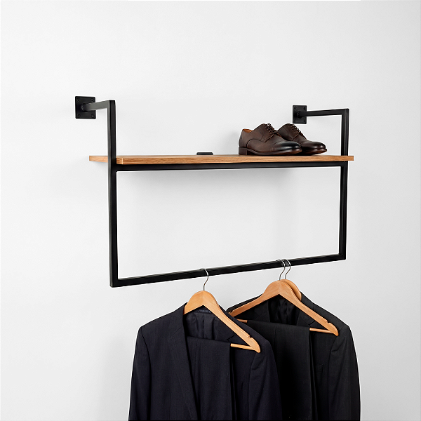 Arara de Parede Cabideiro e Tampo Mdf - TX 120 cm