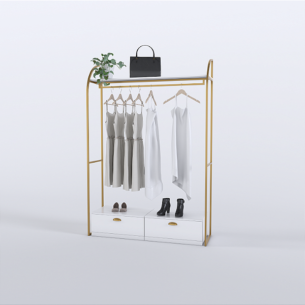 Arara Veneza para Vestidos com Gaveteiros