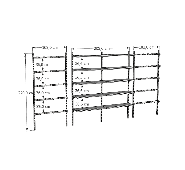 Arara Modular de Parede Magazine TK