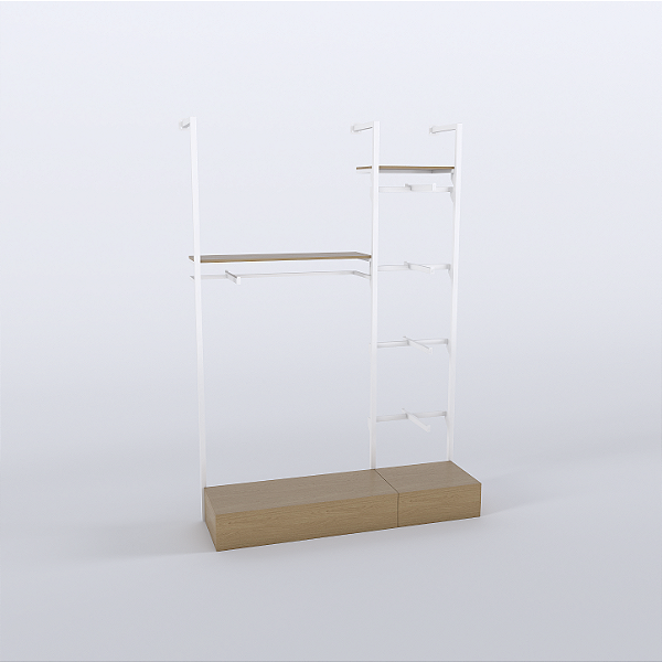Arara Modular Cremalheira CRL 610 Londres com Prateleiras e Tablados