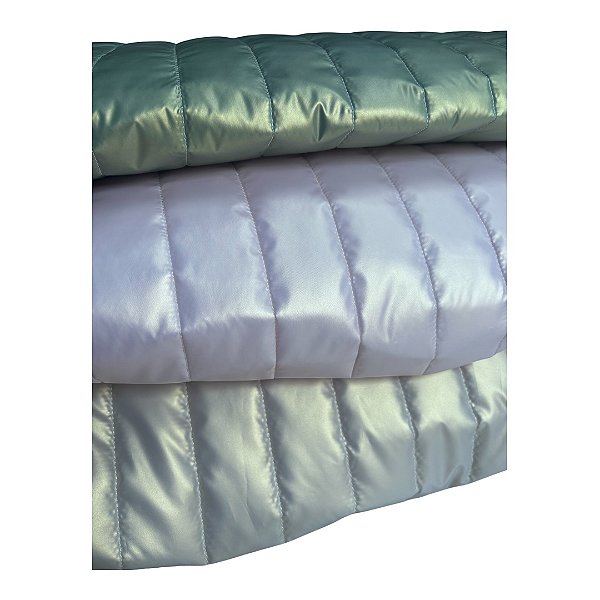 Nylon Puffer Brilhoso Dupla Face