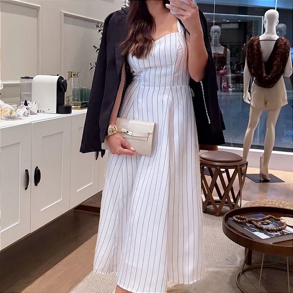 Vestido Midi Listrado