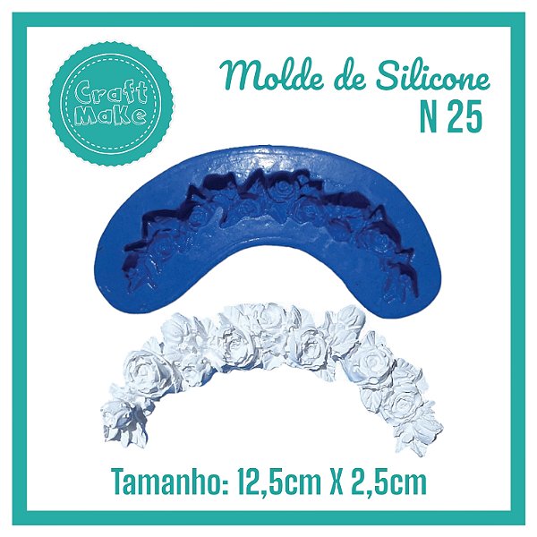 Molde de Silicone 25 - Arco Mini Rosas