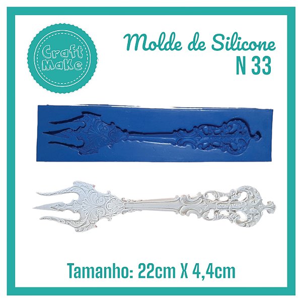 Molde de Silicone 33 - Garfo Vintage -  Maxi