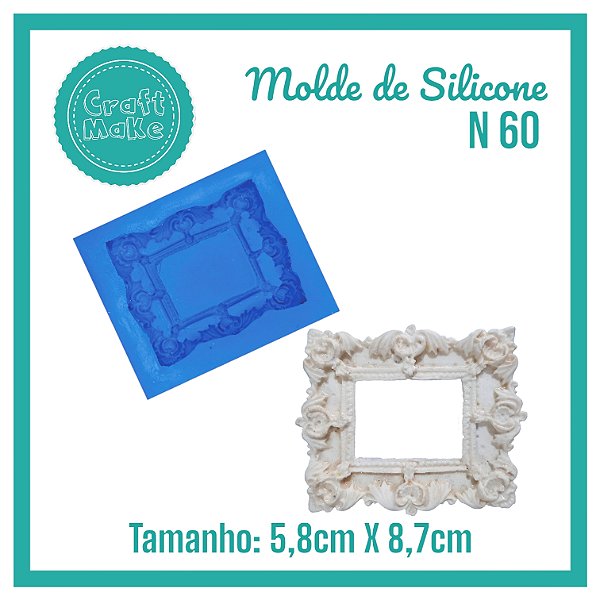 Molde de Silicone 60 -  Moldura Retangular Belga P