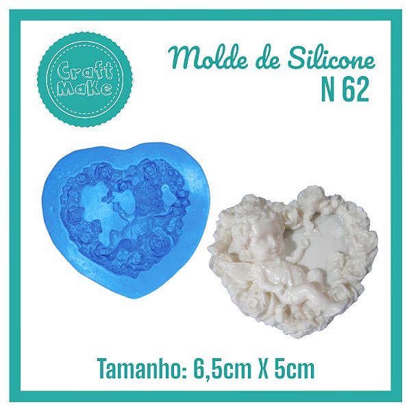 Molde de Silicone 62 -  Coração Anjo