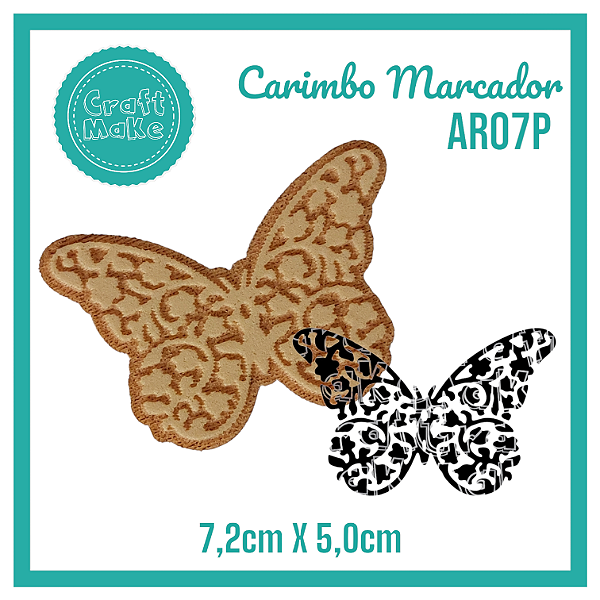 Carimbo Marcador AR07P - Borboleta Arabesco