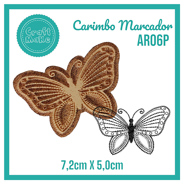 Carimbo Marcador AR06P - Borboleta Bordada