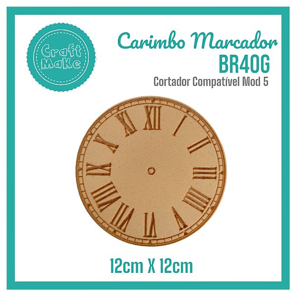 Carimbo Marcador BR40G - Relógio Romano
