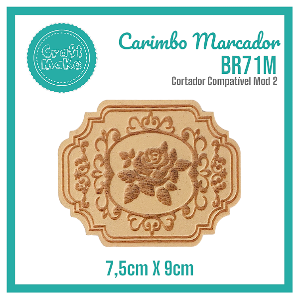 Carimbo Marcador BR71M - Rosa Moldura