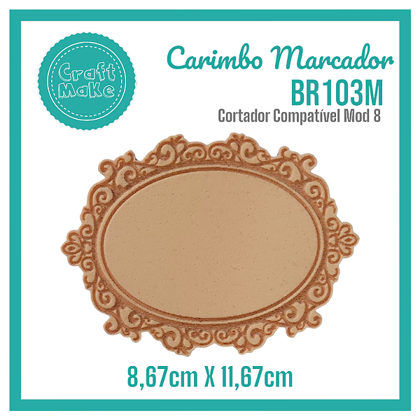 Carimbo Marcador BR103M - Moldura Arabesco Provençal